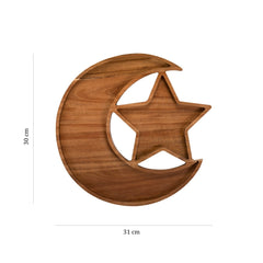 Premium Wooden Platter - Hilal & Star