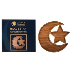 Premium Wooden Platter - Hilal & Star